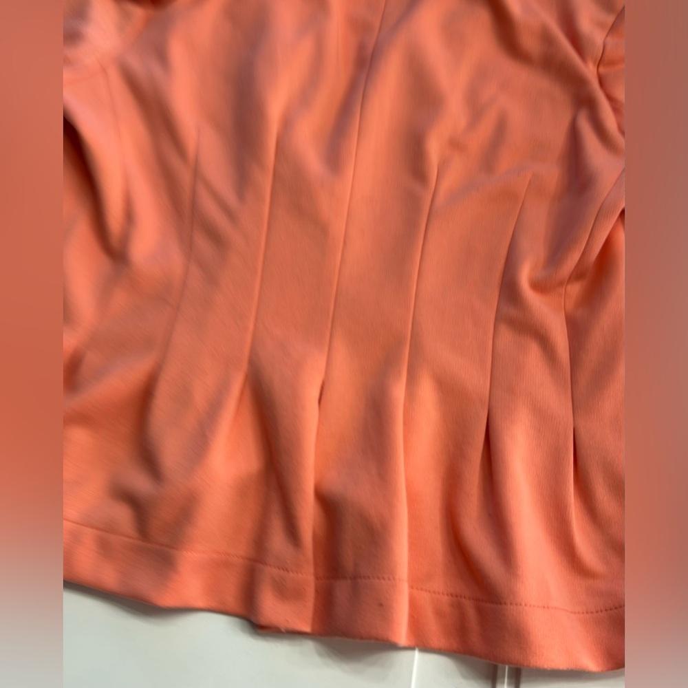 Papaya Women’s Sz M Salmon Pink Orange Pleated One Button Blazer Jacket - Picture 6 of 8
